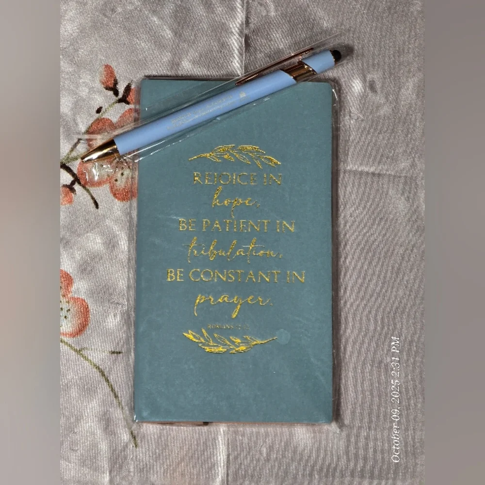 Blue and Gold Notebook with Pen
